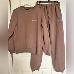 White Fox Boutique Brown Crewneck Set